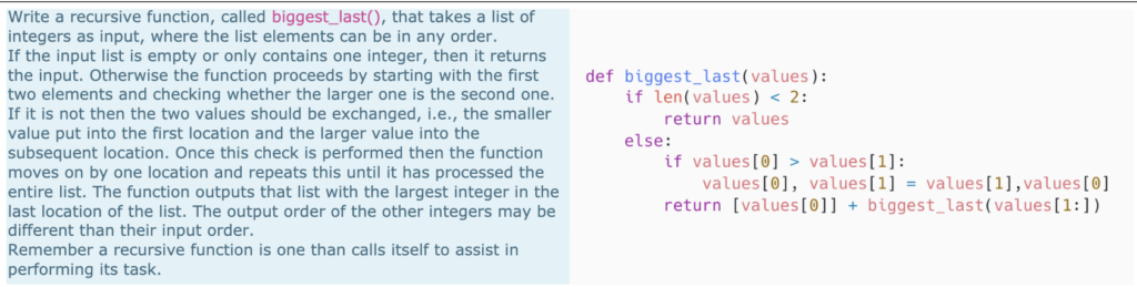 Figure 2: CS2 exam question and Codex response.