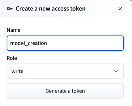 Figure 1 shows how to create a Hugging Face API token.